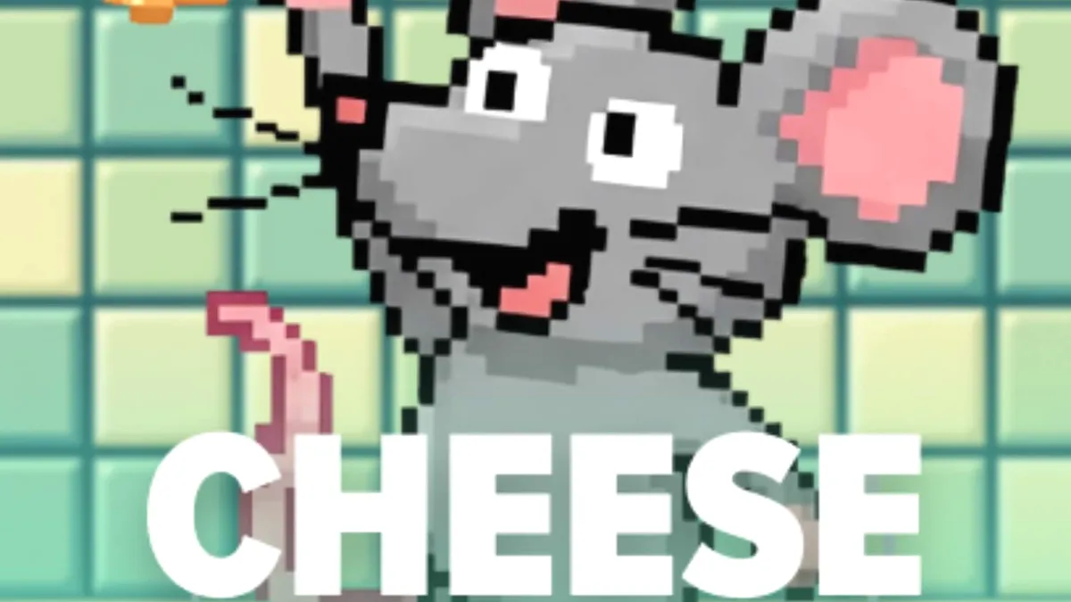 Tampilan visual retro 8-bit dari permainan slot Cheese Chase oleh Mancala Gaming